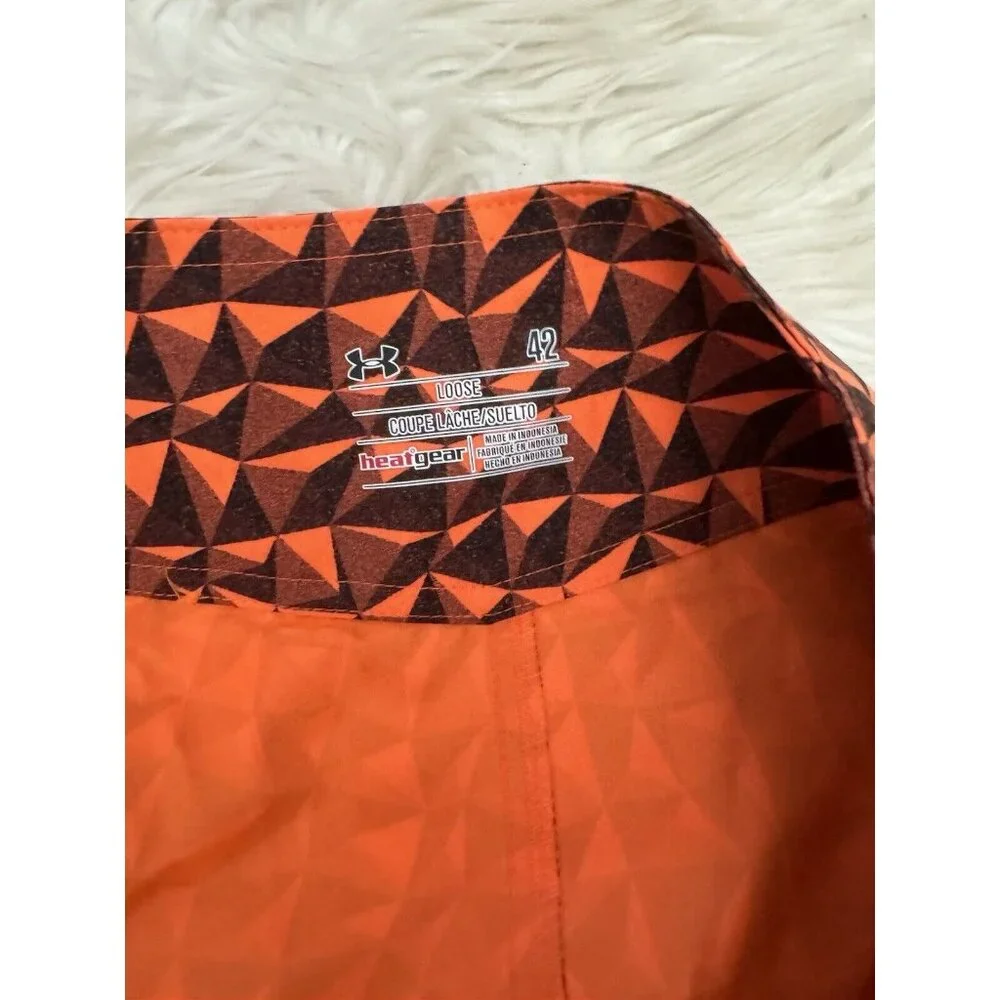 Under‎ Armour UA Bergwind Board short Swimsuit Beta Orange Storm Sz 42 Heat Gear